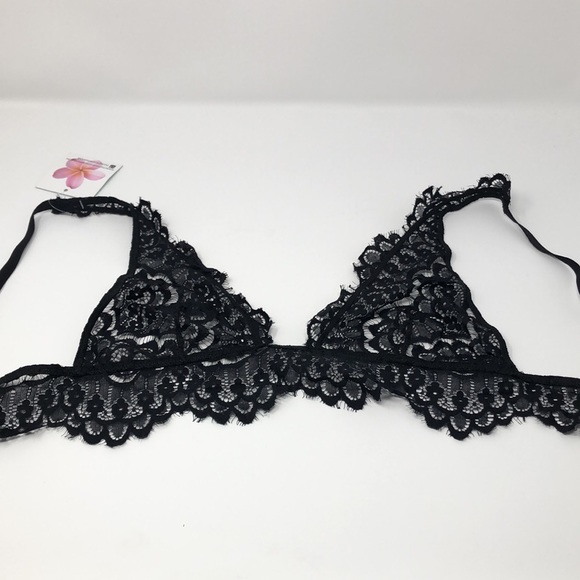 Plumeria Swimwear black lace bra Size L - Picture 3 of 4